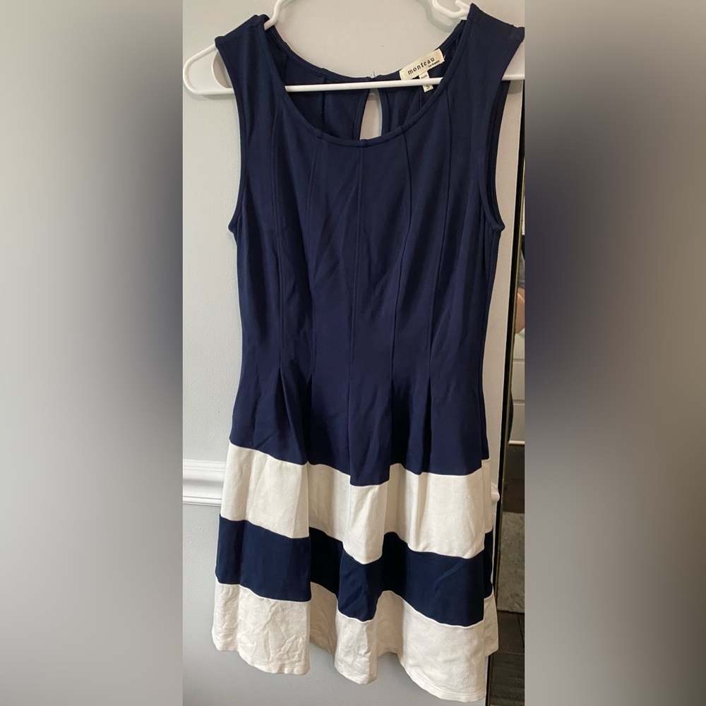 Monteau Navy Sleeveless Dress